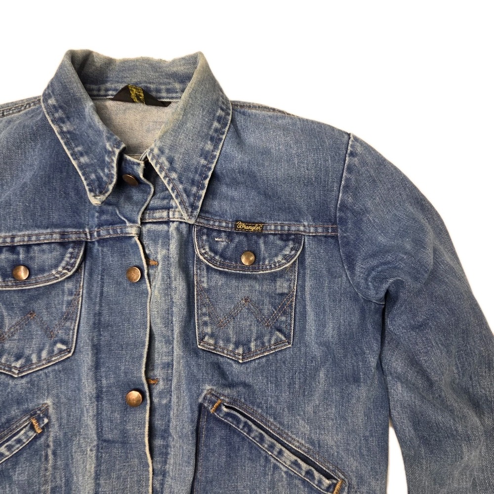 Vintage Wrangler Blue Jean Denim Womens Jacket Beautiful Fade/Wash - Picture 5 of 16